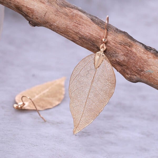 Natural Leaf Big Earrings