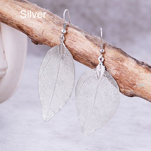 Natural Leaf Big Earrings