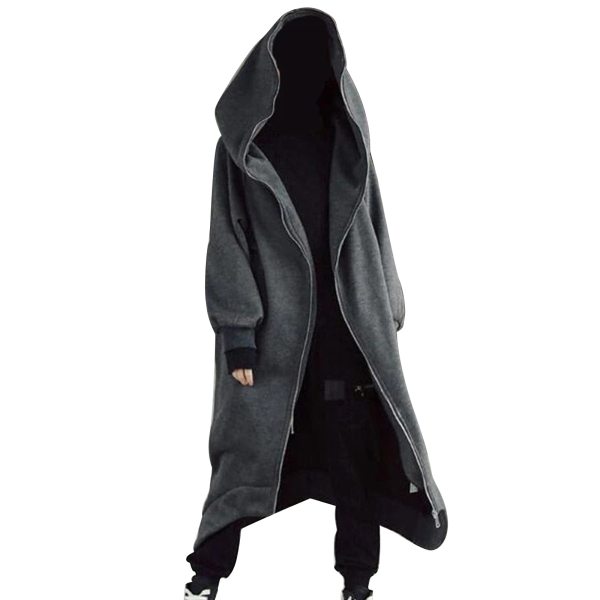 Mens Long Nazgul Hoodie Zipper Coat