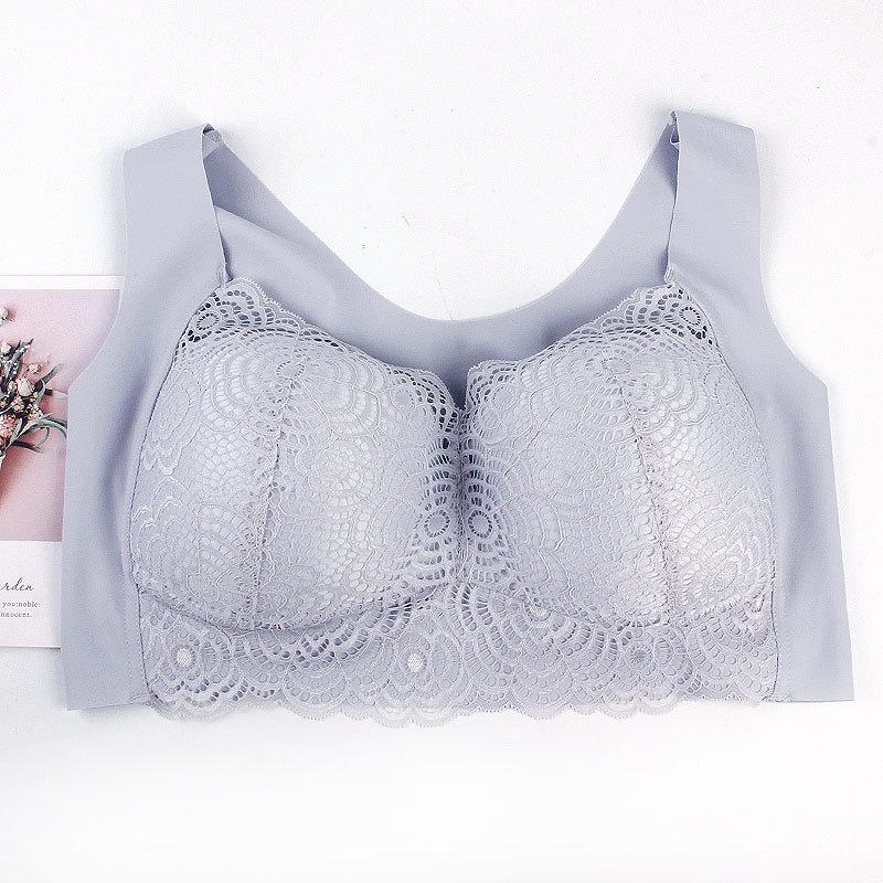 Stretch Full-Figure Seamless Lace Cut Out Bra