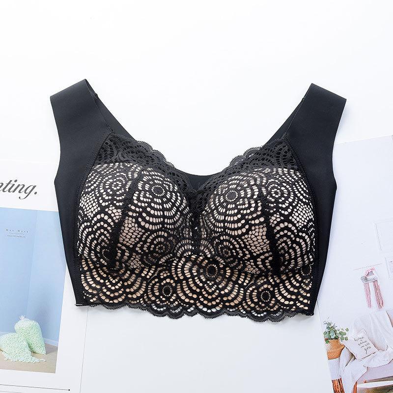 Stretch Full-Figure Seamless Lace Cut Out Bra