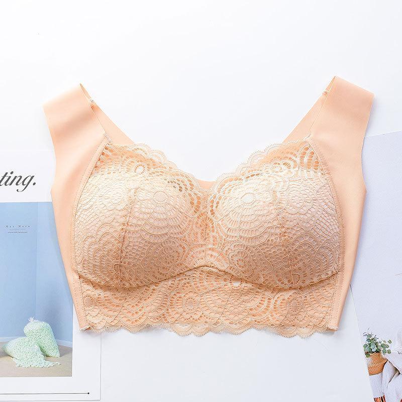 Stretch Full-Figure Seamless Lace Cut Out Bra