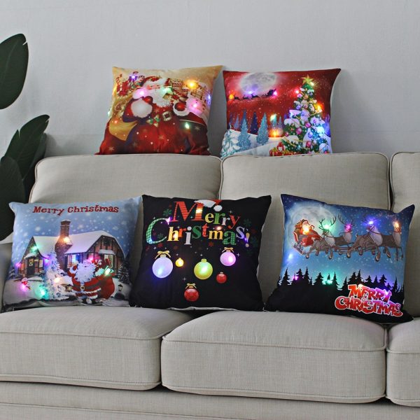 LED Christmas Pillow Case