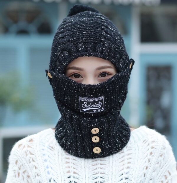 2-in-1 Mask Scarf Knitted Hat