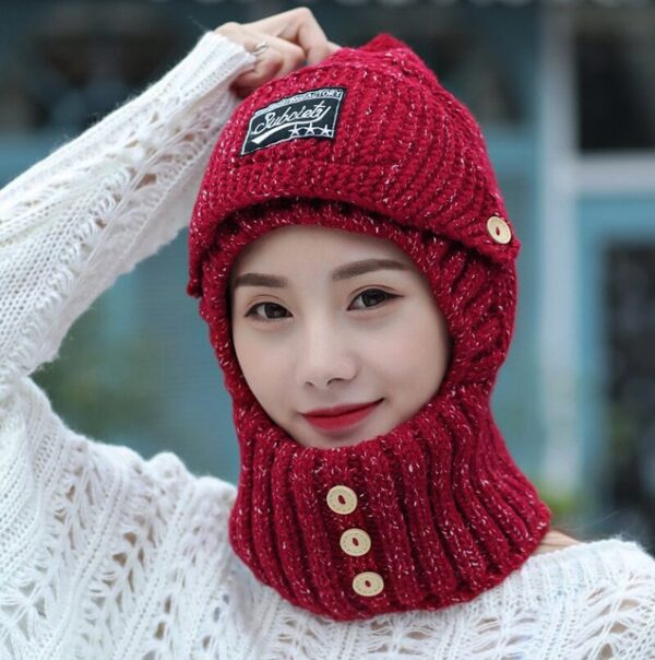 2-in-1 Mask Scarf Knitted Hat