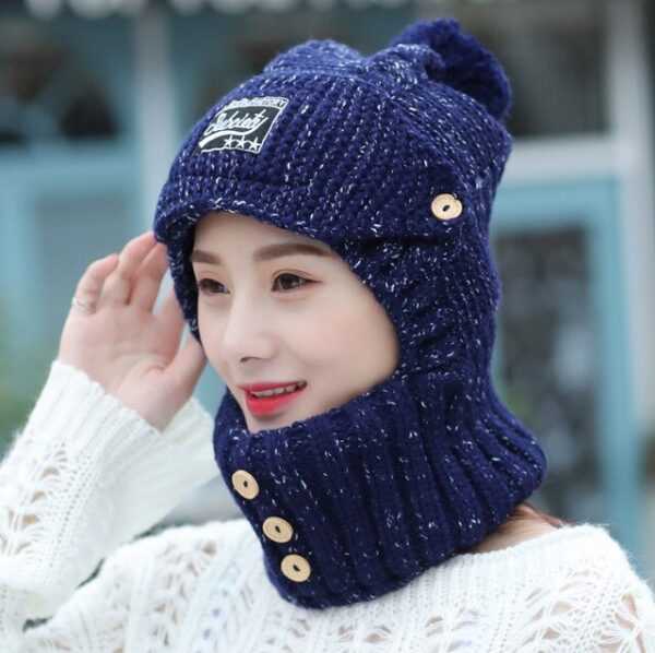 2-in-1 Mask Scarf Knitted Hat