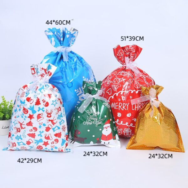 Christmas Drawstring Gift Bag Pack