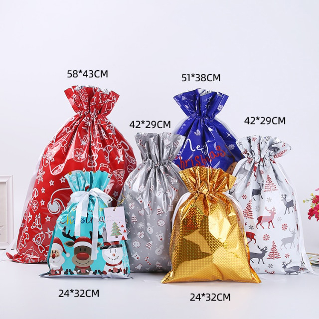 Christmas Drawstring Gift Bag Pack