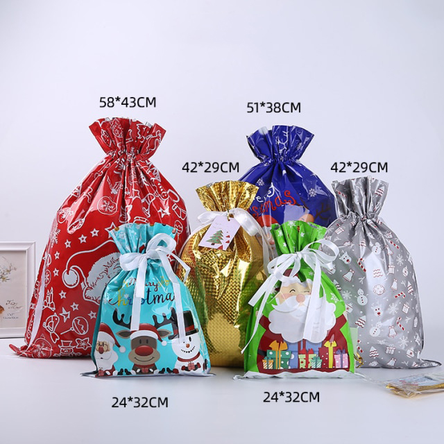 Christmas Drawstring Gift Bag Pack