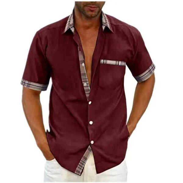 Men's Casual Plaid Summer Linen Shirt