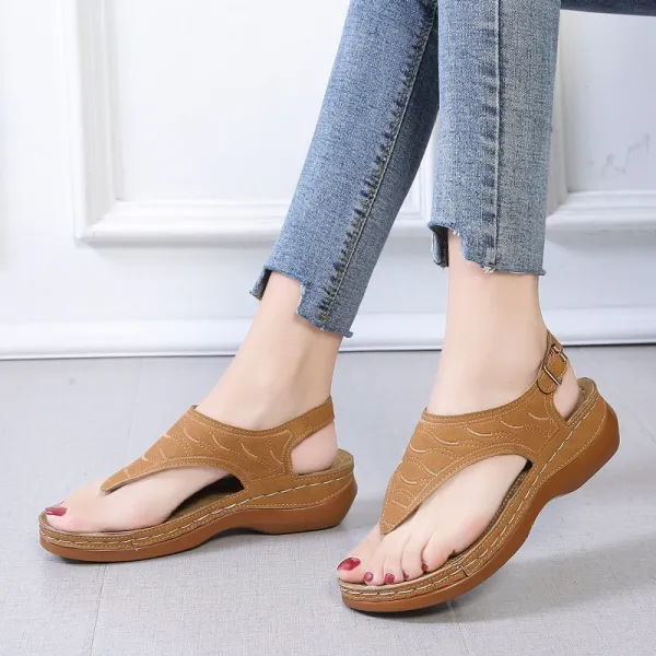 Embroidery Comfy Slipper Orthopedic Wedge Sandals