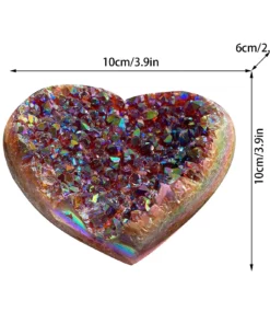 Heart Shaped Rainbow Crystal Cluster