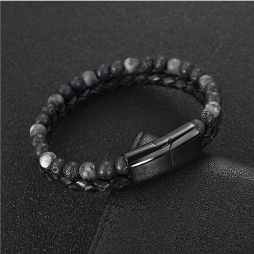 Human+ Pro Magnetic Clasp Lava Volcanic Stone Beaded Bracelet