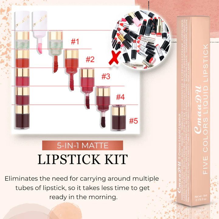 5 In 1 Matte Lipstick Kit