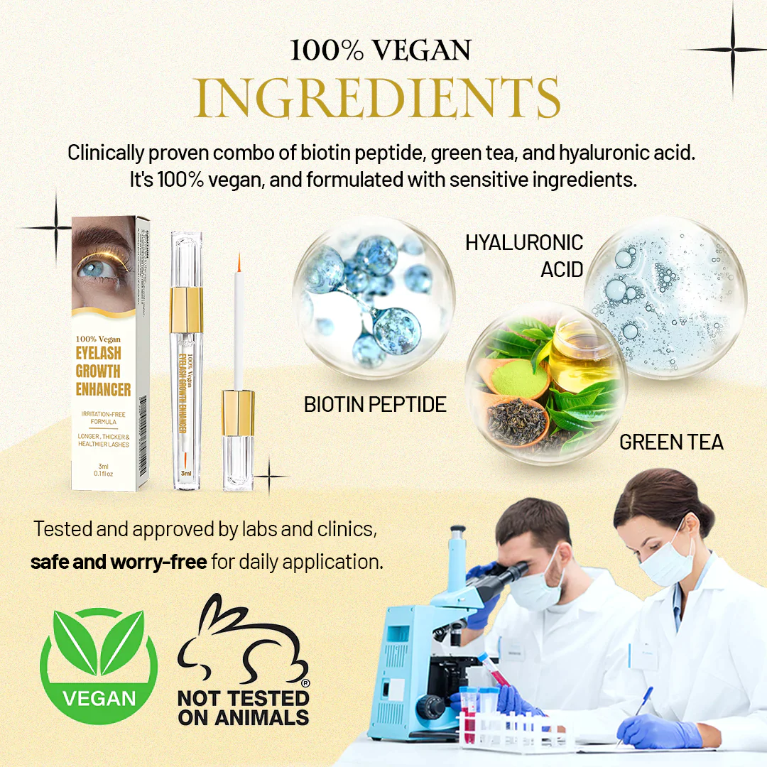 100% Vegan Eyelash Growth Enhancer