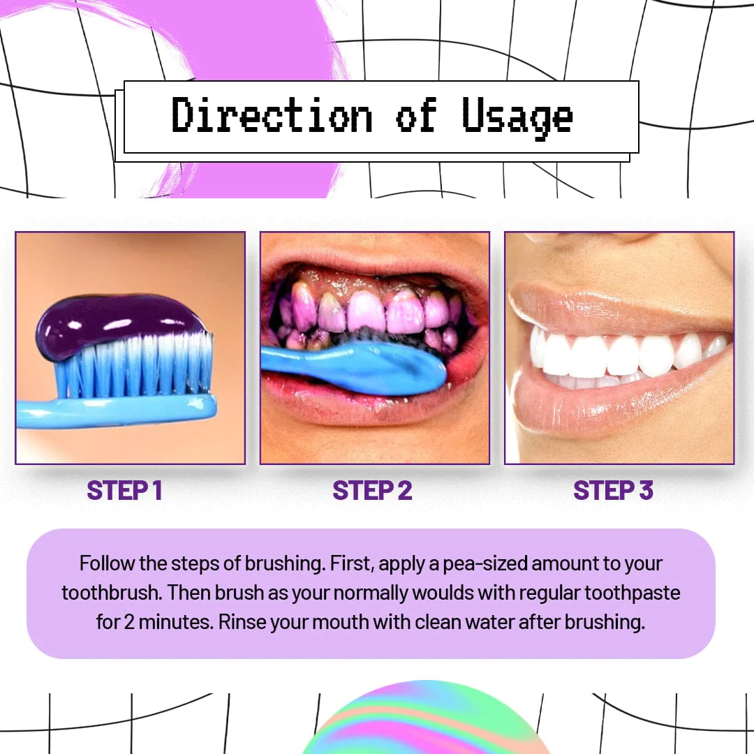 Oveallgo Whitening Purple Mousse Toothpaste