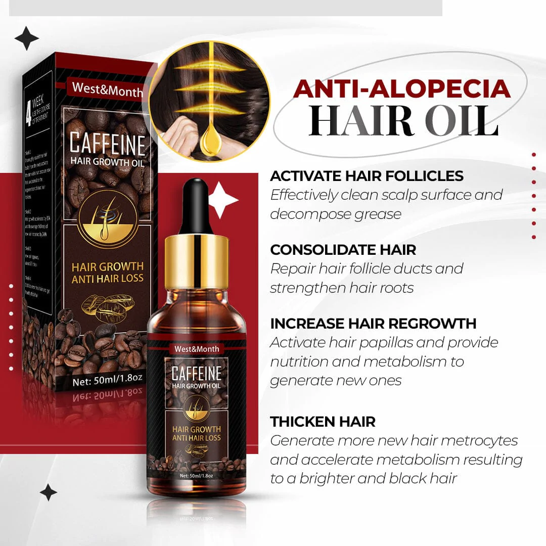 Women 100% Vegan Caffeine Anti Alopecia Fast Growth Hair Oil