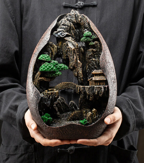 Waterfall Incense Burner with Mountain River