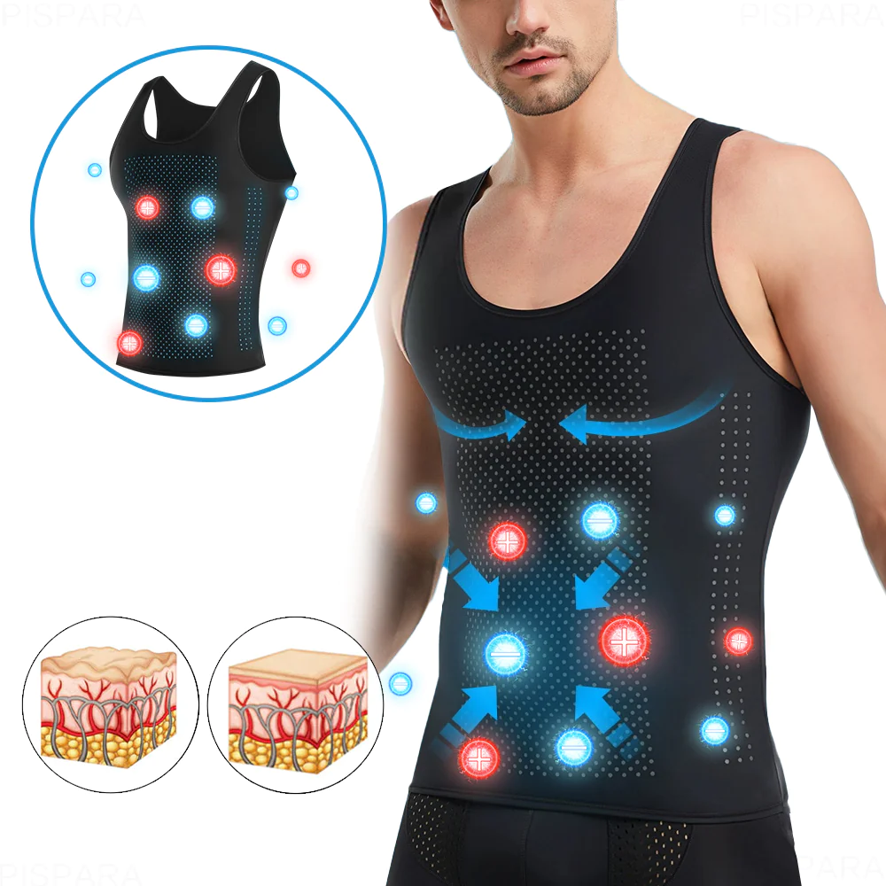 PISPARA Men's Ice Silk Shape Compression Vest