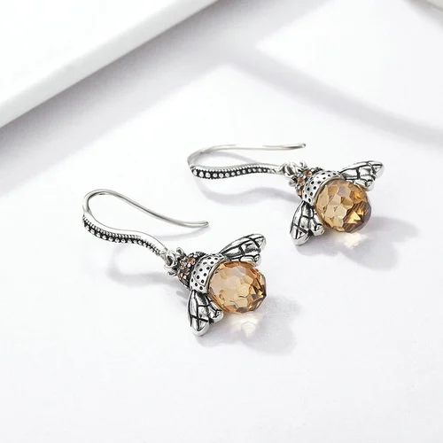 Queen Bee Crystal Drop Earrings