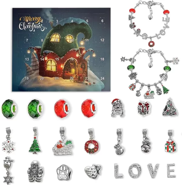 24 Days Countdown Calendar DIY Christmas Bracelets Set