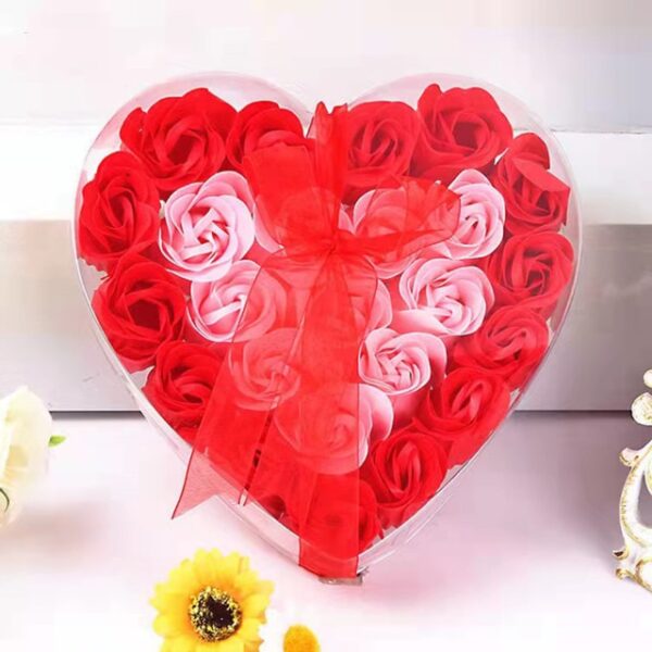 24 Soap Rose Heart Gift Box