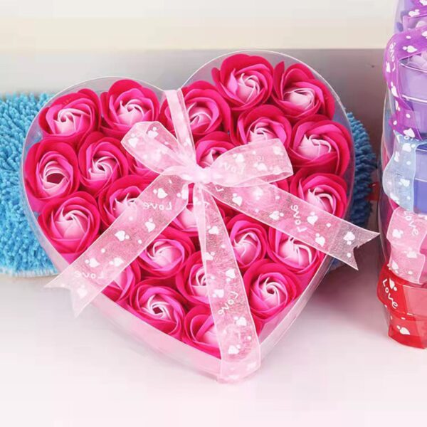 24 Soap Rose Heart Gift Box