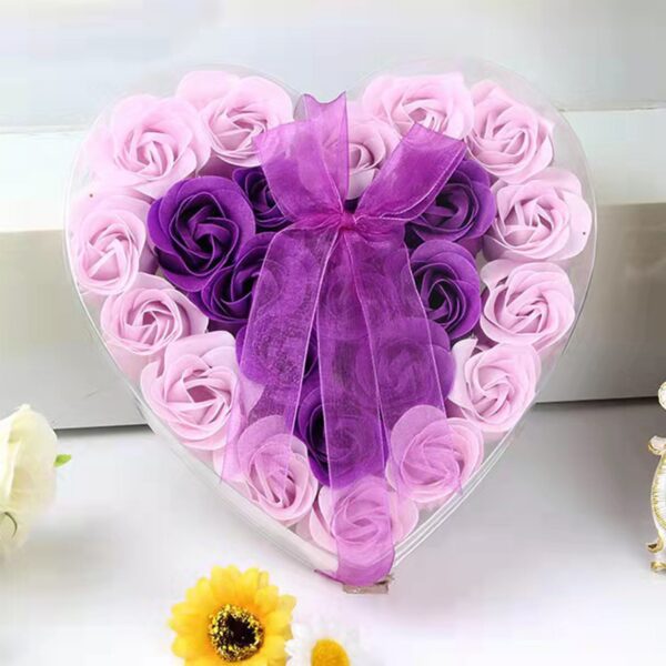 24 Soap Rose Heart Gift Box