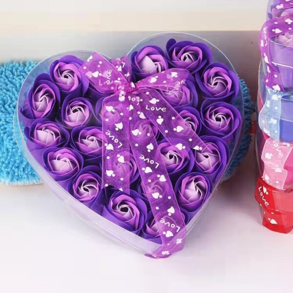 24 Soap Rose Heart Gift Box