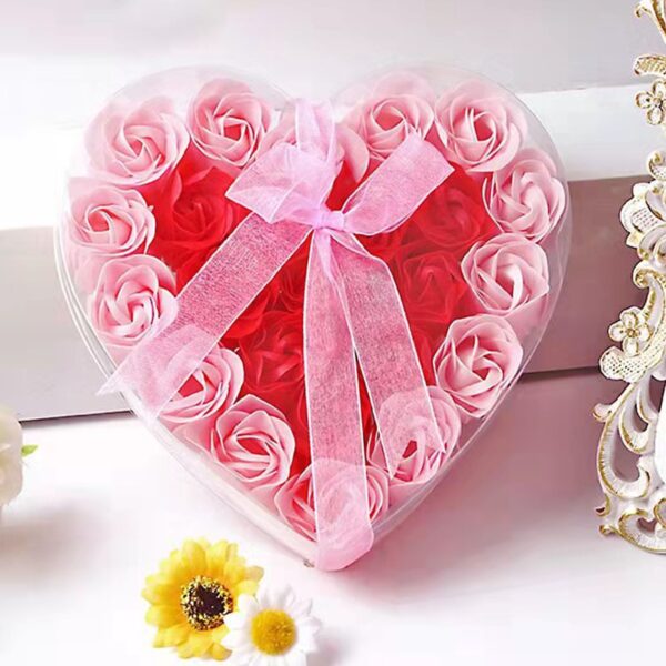 24 Soap Rose Heart Gift Box