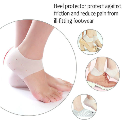 Protective Silicone Gel Heel and Ankle Sleeve for Plantar Fascistis (Pair)