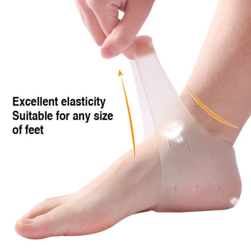 Protective Silicone Gel Heel and Ankle Sleeve for Plantar Fascistis (Pair)