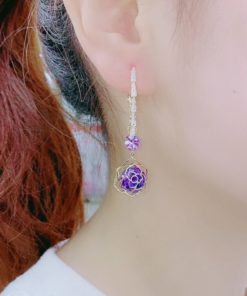 Hollow-Carved Rose Earrings