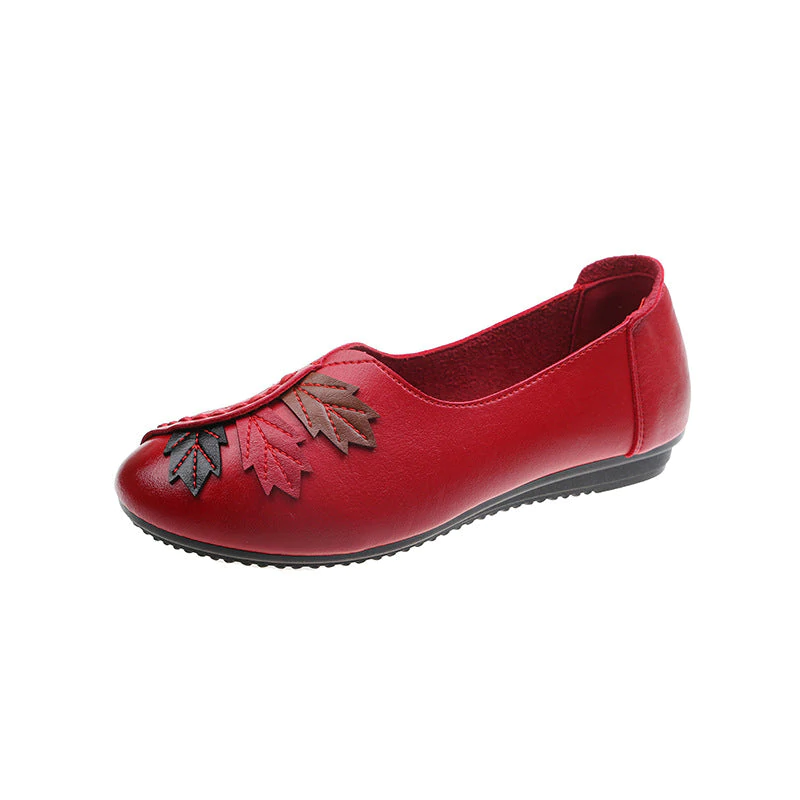 Women's Embroidered Low Heel Slip On Shoes