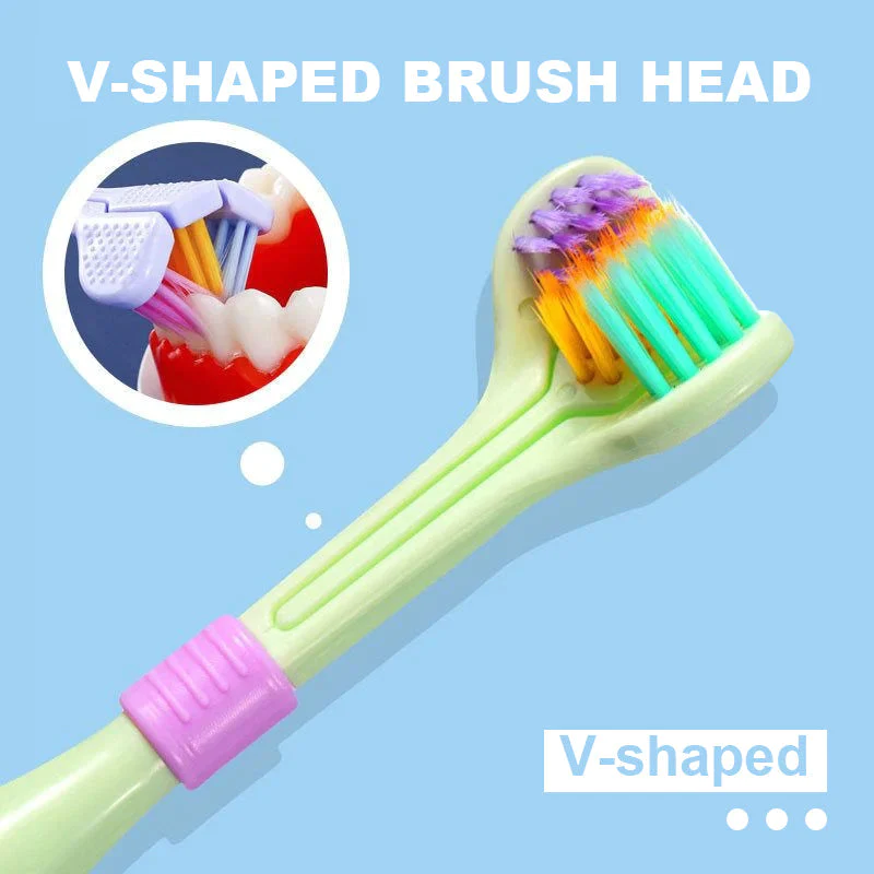 V-Shaped Three Sided Toothbrush