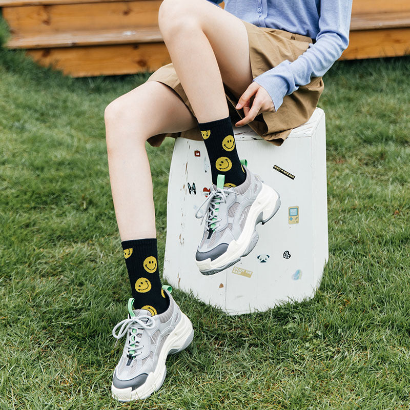 Cartoon Smiley Printed Socks