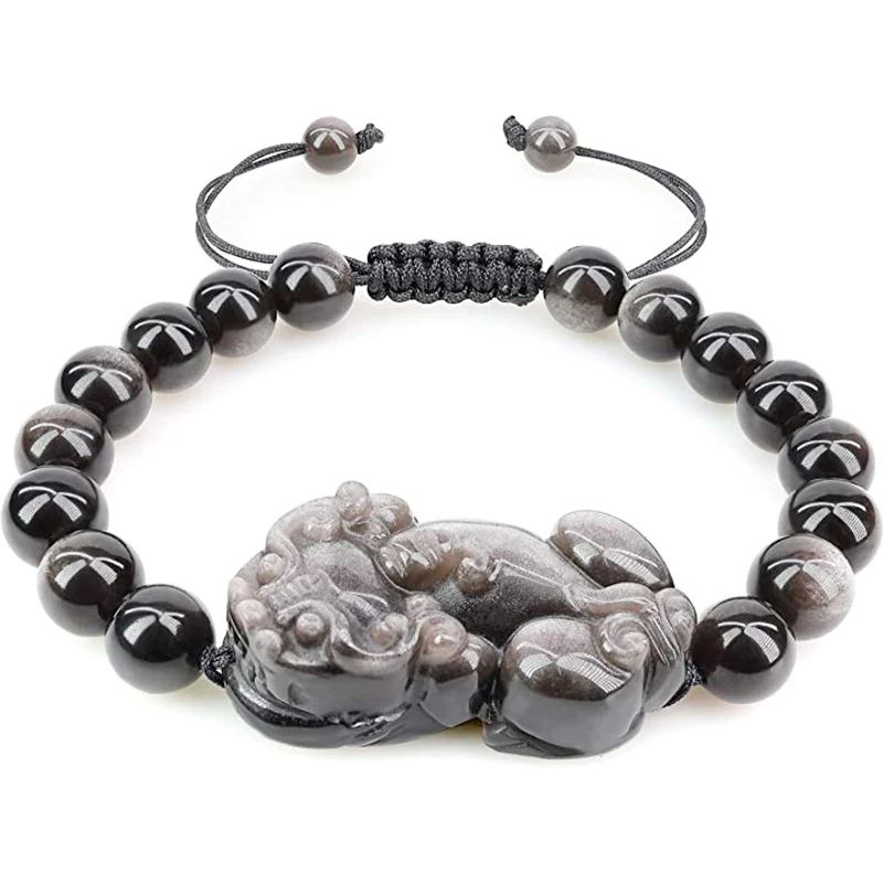 Feng Shui Pixiu Black Obsidian Bracelet