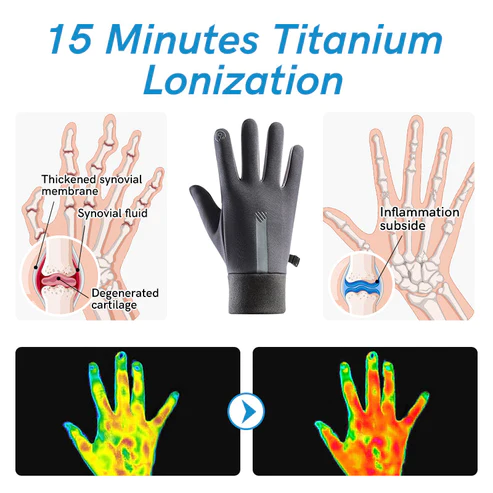 GFOUK Titanium Ionized Far Infrared Therapy Arthritis Gloves