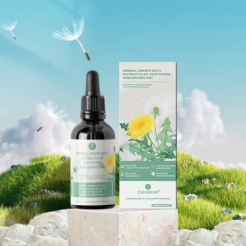 ClearEarŽ healing and restorative ear drop (cure for conditions such as external otitis, eczema, pseudomycosis of the ear canal, and tinnitus)