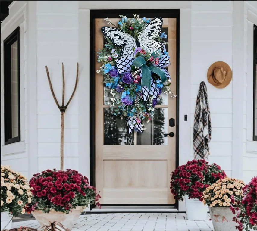 Rose Butterfly Wreath