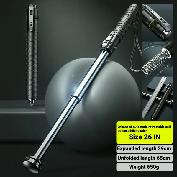 Enhanced Automatic Retractable Self Defense Hiking Stick