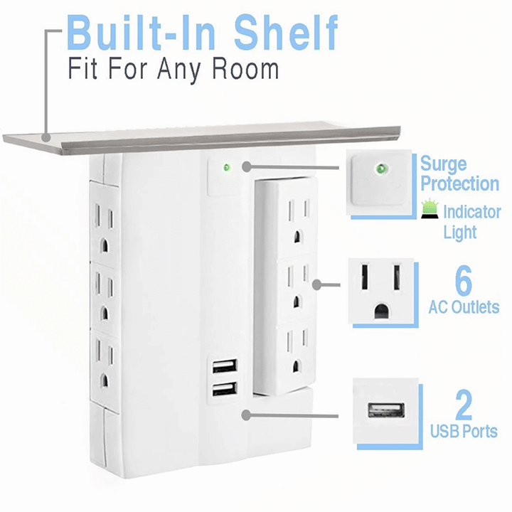 Multiple Outlet Socket Shelf