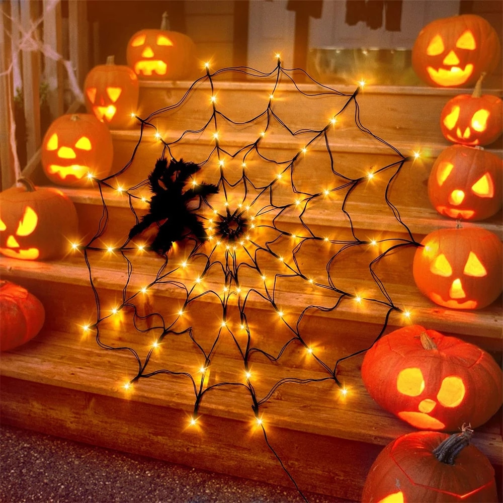 Halloween LED Spider Web Lights