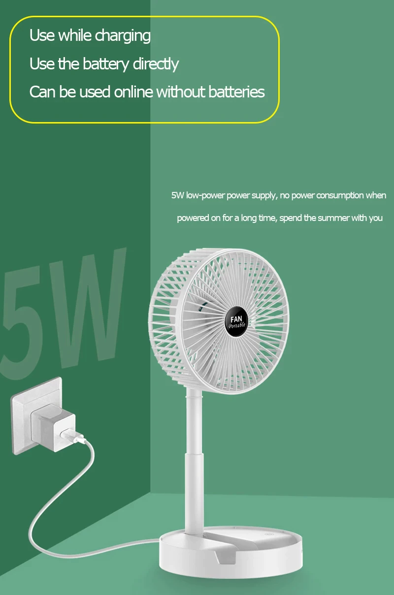 Desktop USB Foldable Silent Electric Fan