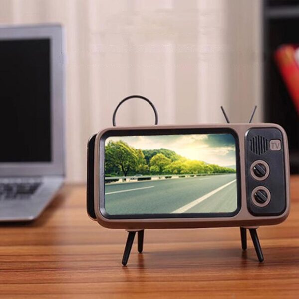 2-in-1 Retro TV Phone Holder & Speaker