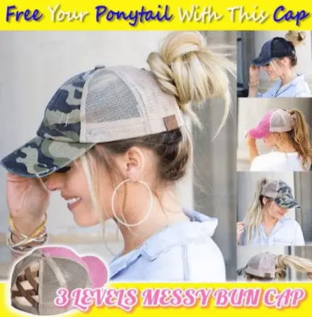 3 Levels Messy Bun Cap