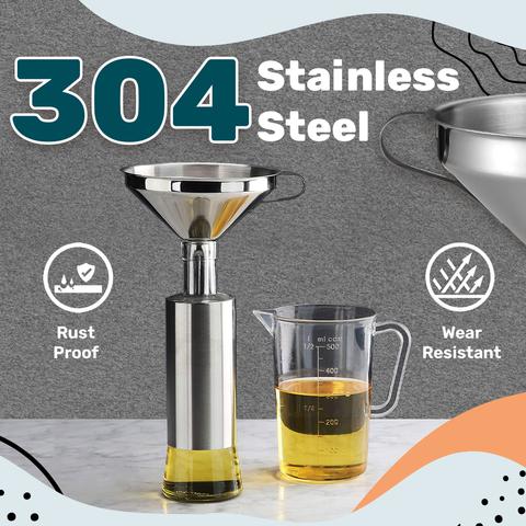 Filtering Stainless Steel Kitchen Funnel