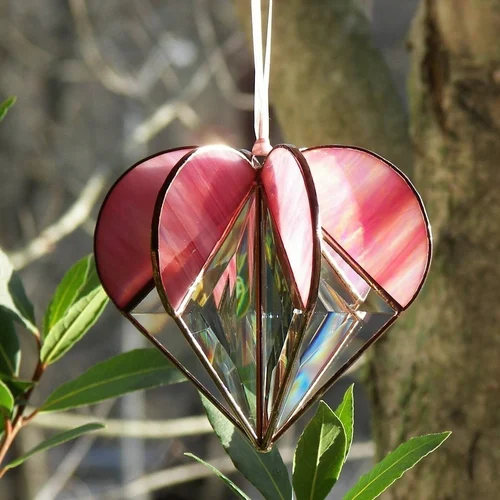 Stained Heart Shaped Suncatcher