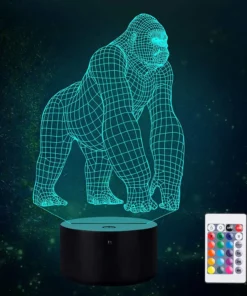 3D Illusion LED Gorilla Lamp With 7 Switchable Colors