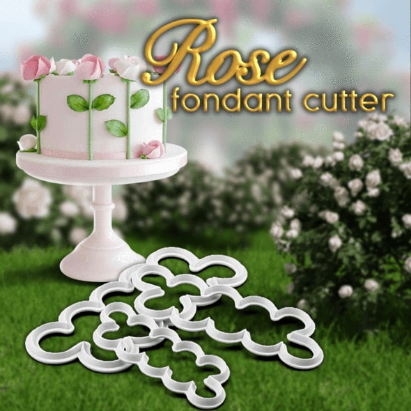 3D Rose Fondant Cutter (set of 3)